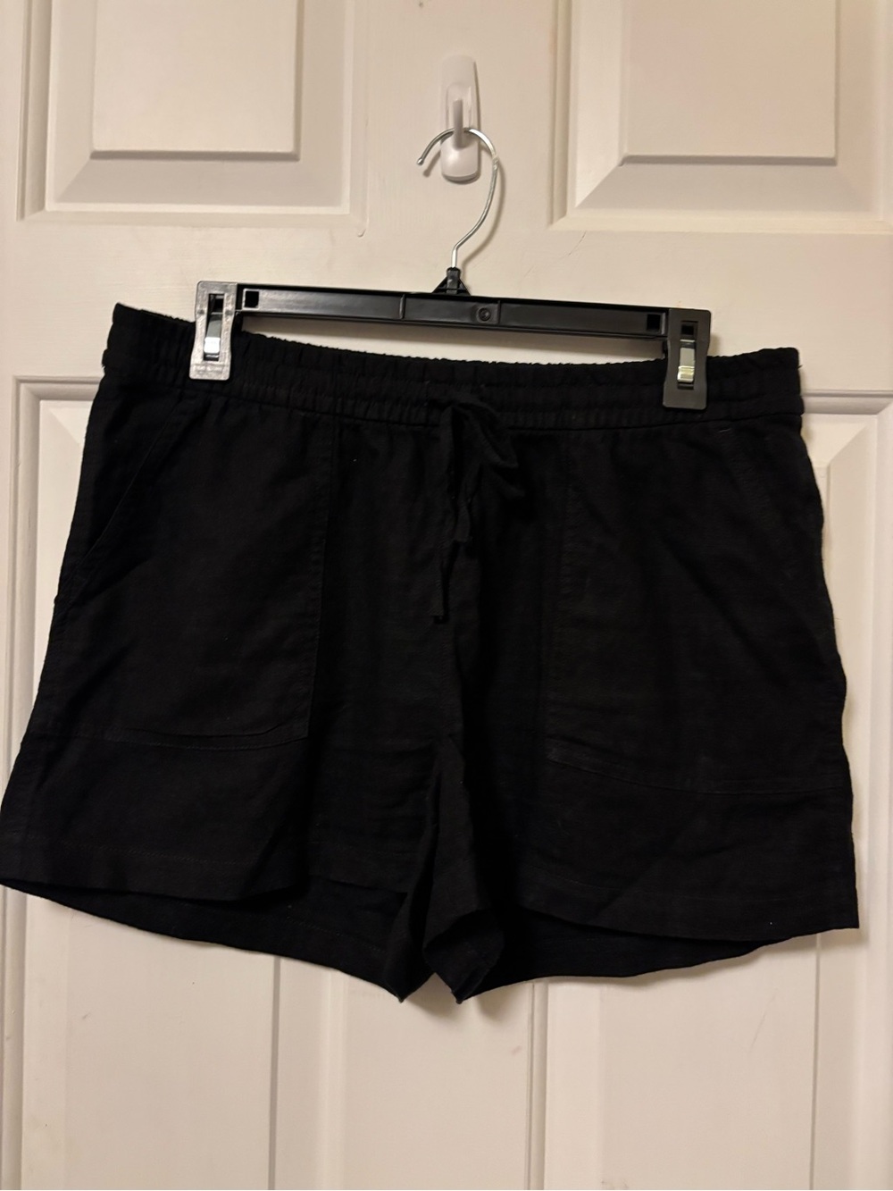 J. Crew Black Linen Elastic Waist Shorts Size Small S